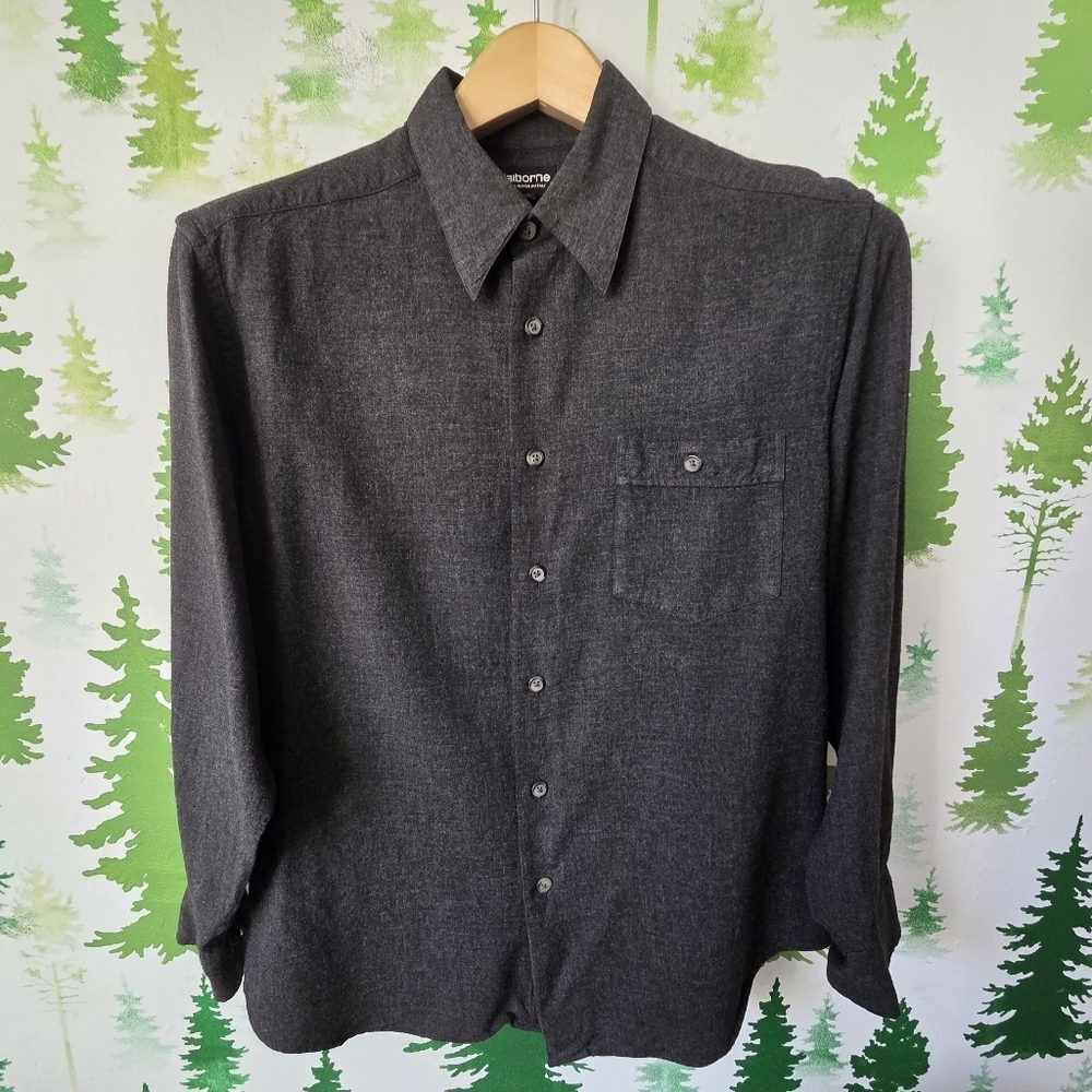 Claiborne Charcoal Long Sleeve Top